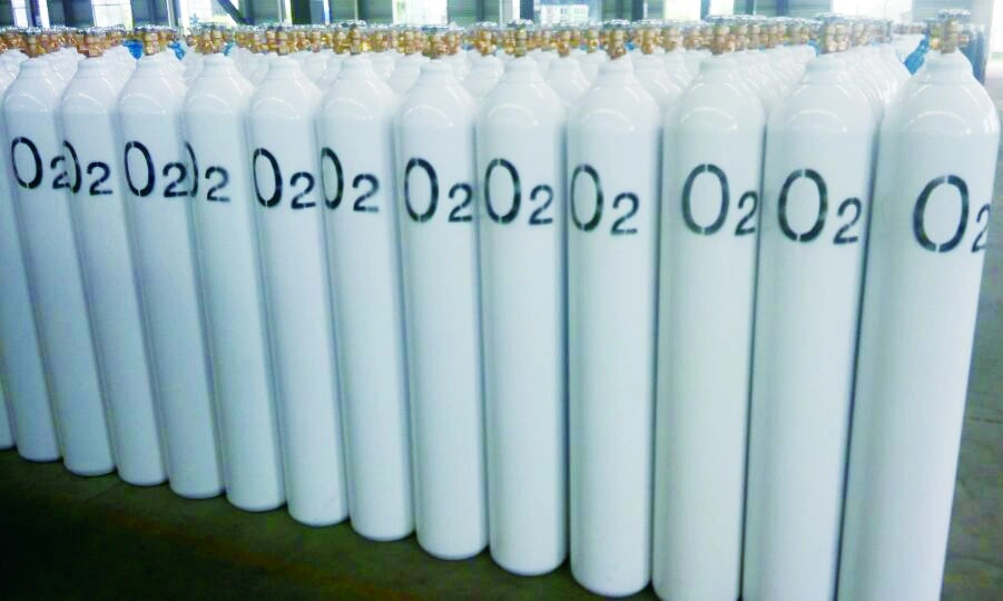 50L200bar ISO9809 Tped High Pressure Vessel Seamless Steel Oxygen Gas Cylinder Withcga540 Valve and Tulip Cap